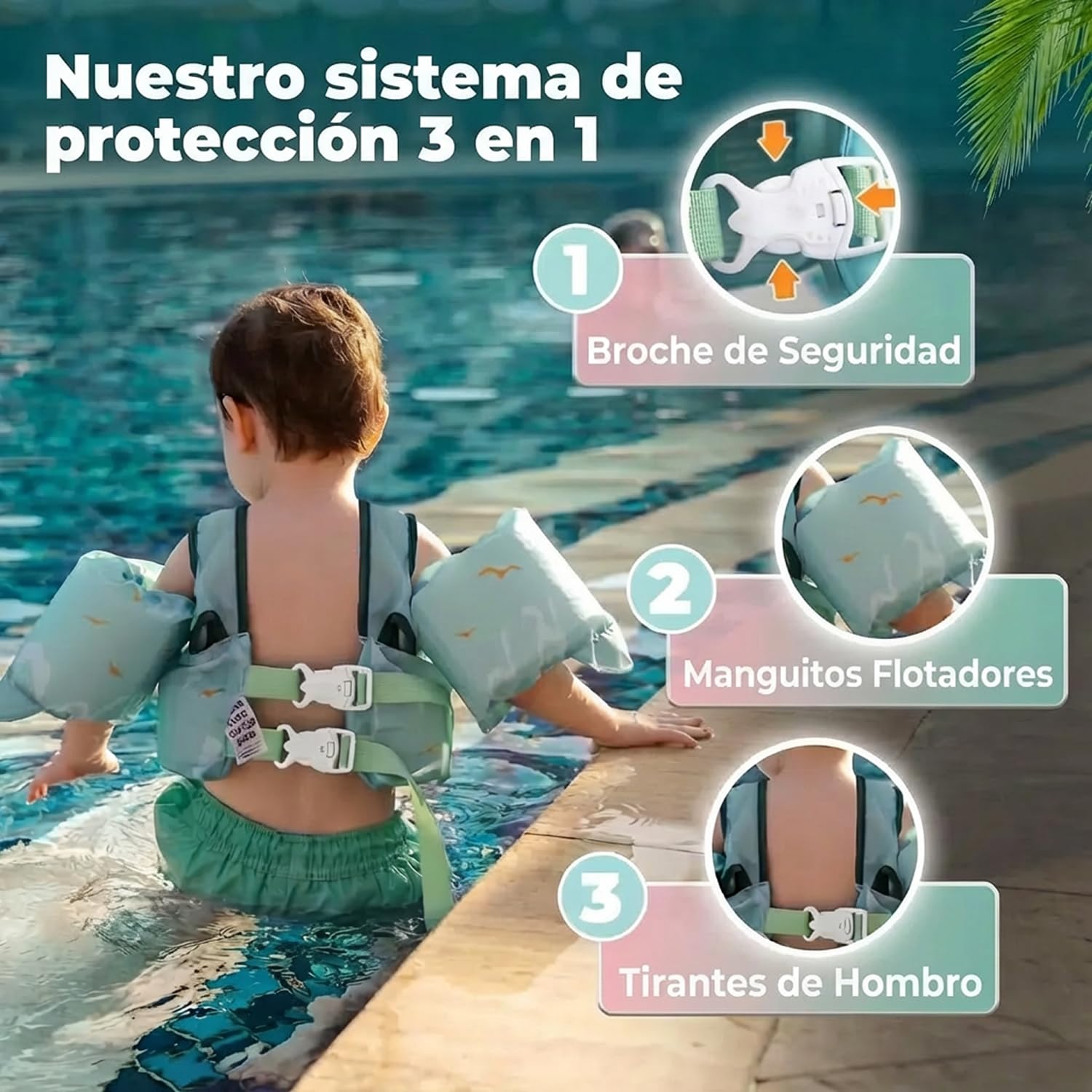 KIDVERSE Chaleco de natación para niños de 3 a 6 años - Calidad certificada - Ayuda a Flotar para niñas y niños - Aprendizaje en la Piscina - Chaleco Infantil para Piscina