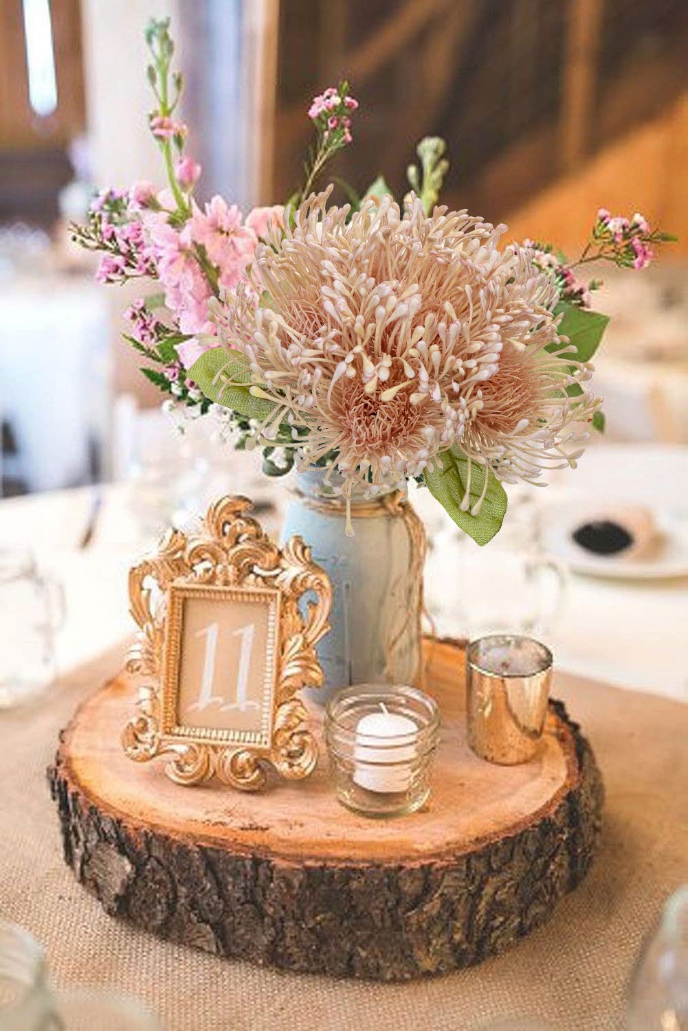 Briful 6 PCS Artificial Chrysanthemum Flowers Pink Artificial Flowers Spider Mum Fake Flowers Pick Artificial Spider Mum Flower for Floral Arrangment Wedding Bouquet Home Bathroom Decor - Image 4
