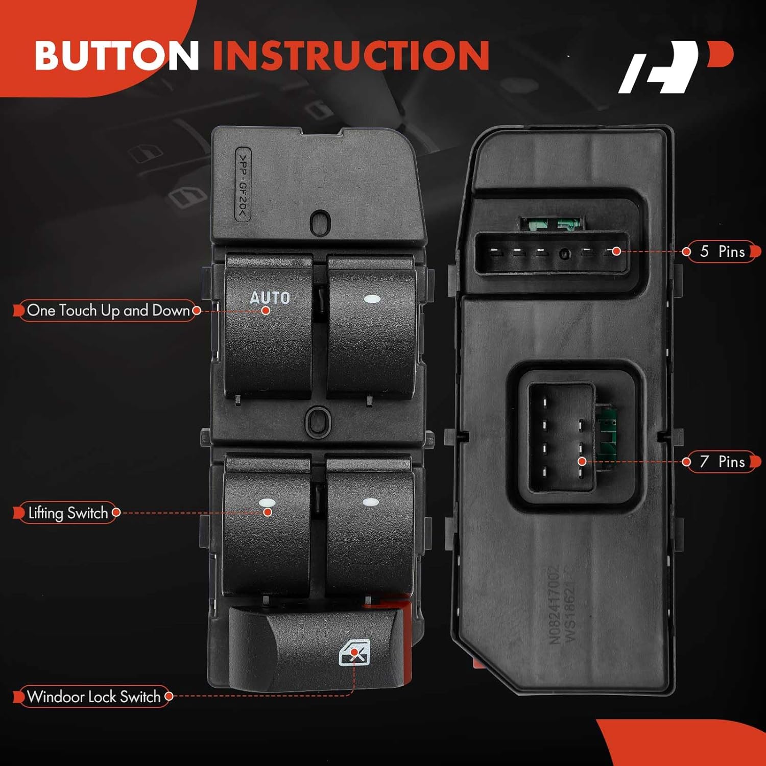 A-Premium Master Power Window Switch Compatible with Chevrolet Cobalt 2005-2010 & Pontiac G5 2007-2009, Front Left Driver Side