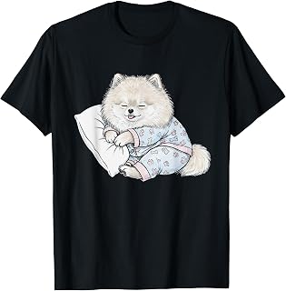 Funny Sleepy Pomeranian Pajama Women And Girls Pom T-Shirt