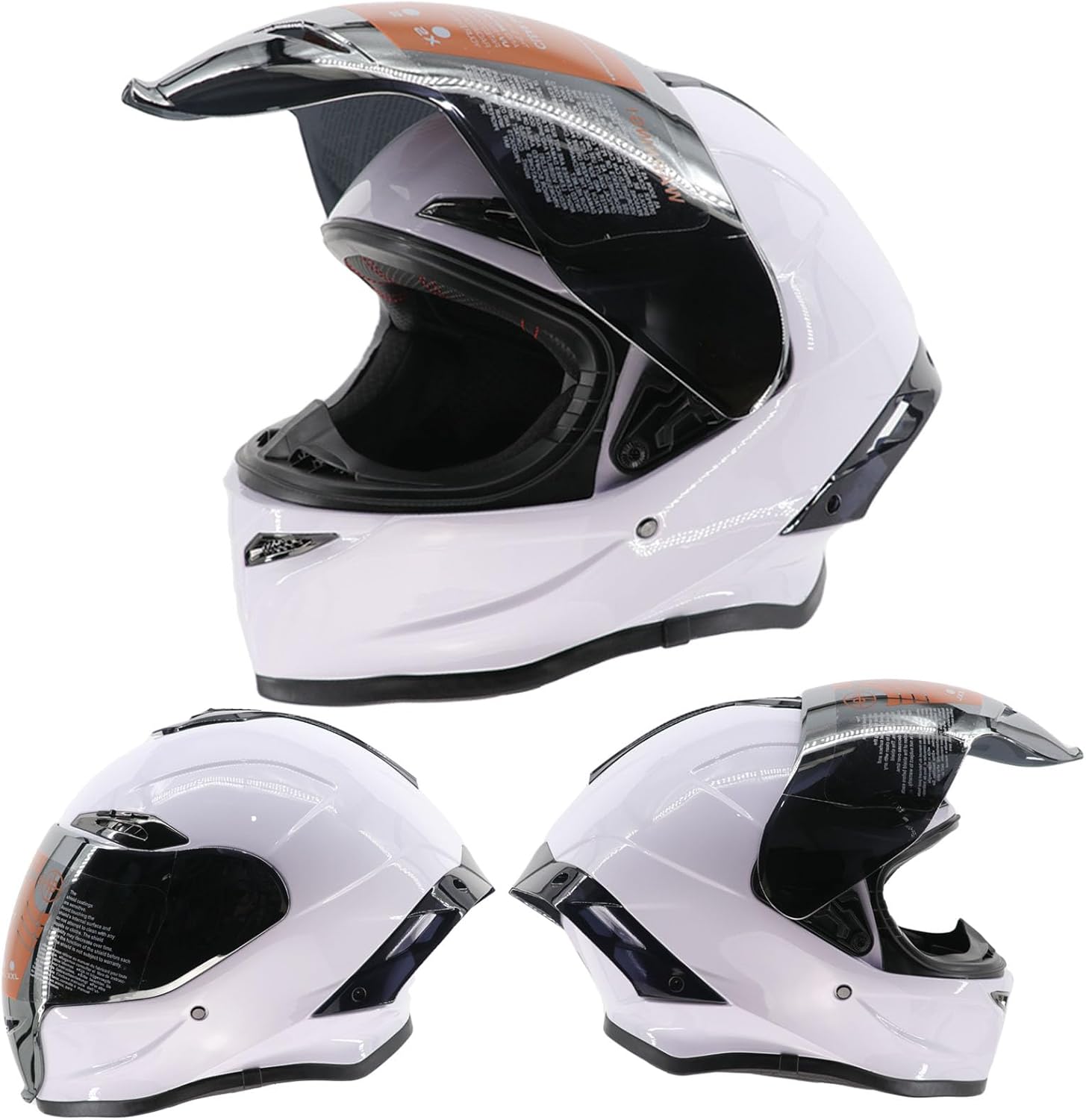 Motorcycle Helmets DOT Approved Full Face Motorcycle Helmet with Sun Visor 2 piece for Adults Men Womenfor Street Scooter