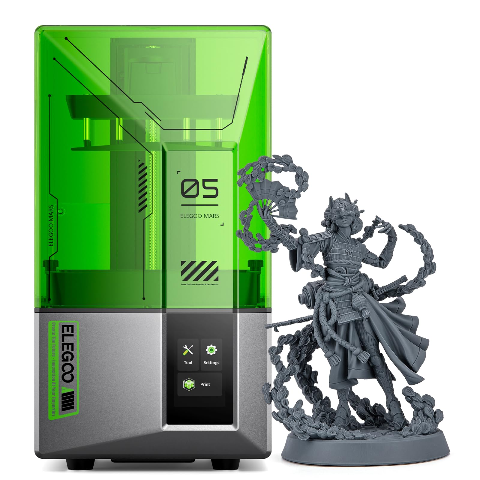 ELEGOO Mars 5 4K Impresora 3D Resina, Nivelación Automática, Rápida Impresión 3D a 70mm/h, Sensore Meccanico Intelligente, Gran Tamaño de Impresión 143,43 * 89,6 * 150 mm³