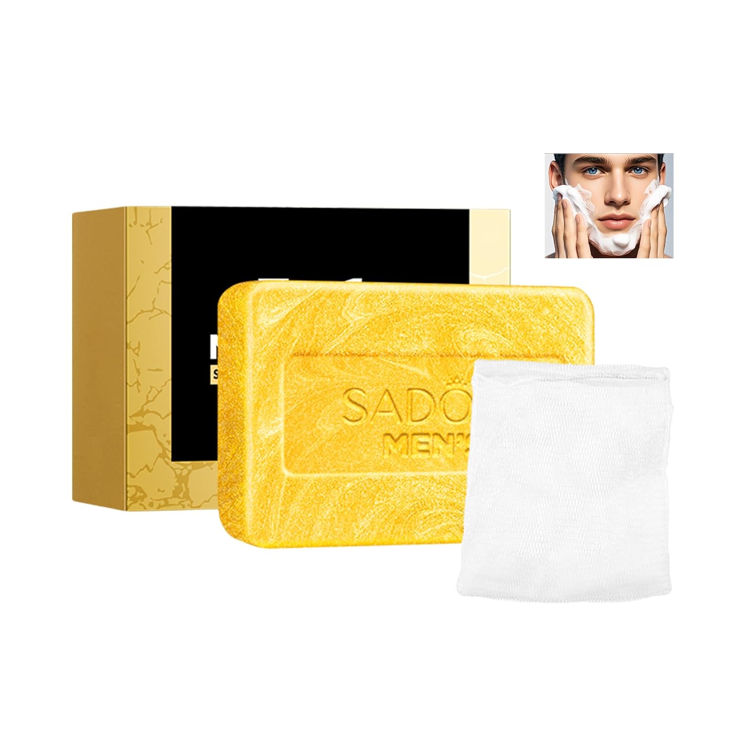 3 In 1 Mens Soap Exfoliating Moisturizing Cleansing Bar for Face Body Hands Shave Handmade Natural Soap for