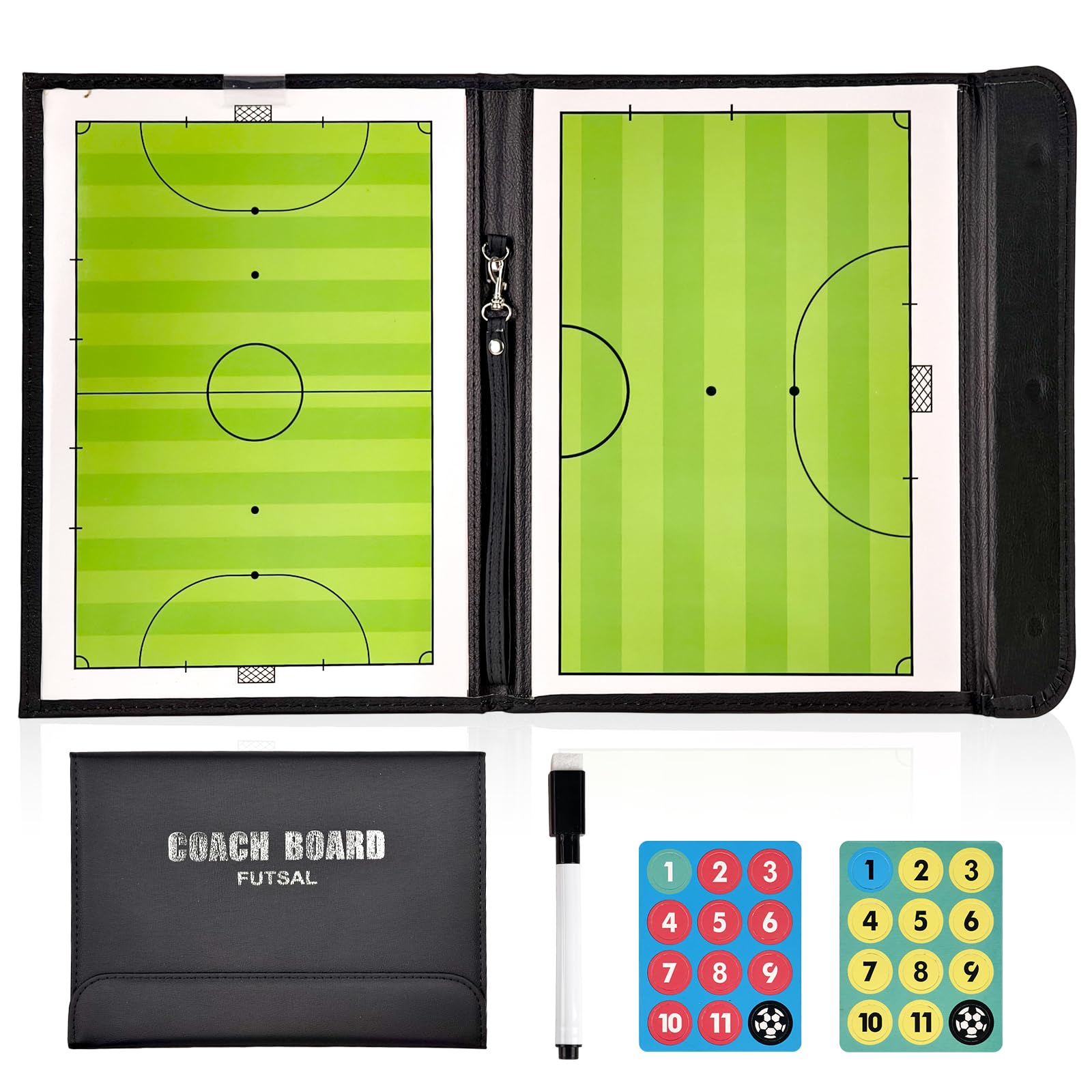 Pizarra Futbol Sala Entrenador Magnetica Futsal con Imanes Lapiceros Carpeta Tactica