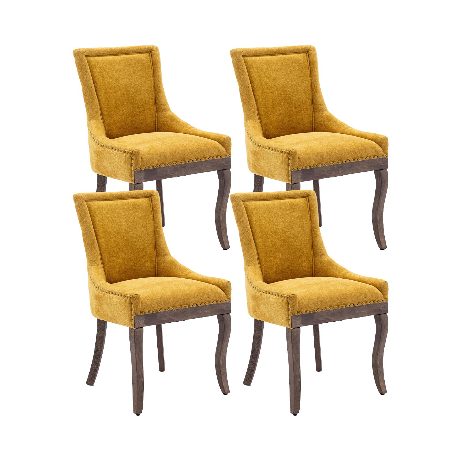 Shenyon Upholstered Dining Chairs Set of 4, Fabric Dining Room Chair, Kitchen & Dining Room Chairs, Farmhouse Kitchen Chairs with High Back, Solid