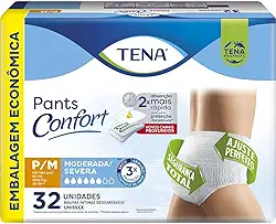 Tena Pants Confort, Roupa Íntima para Incontinência Urinária, P/M - 32 unidades