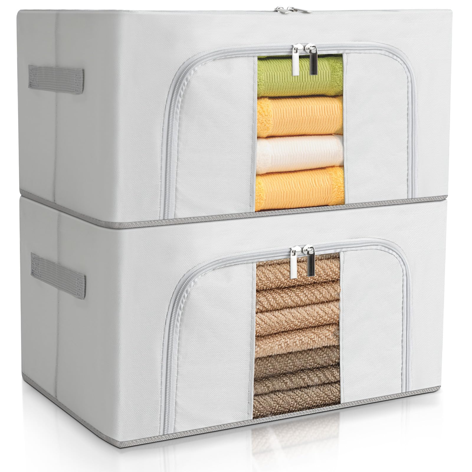 Boîtes de rangement vêtements lot de 2 organisateur de placard en métal