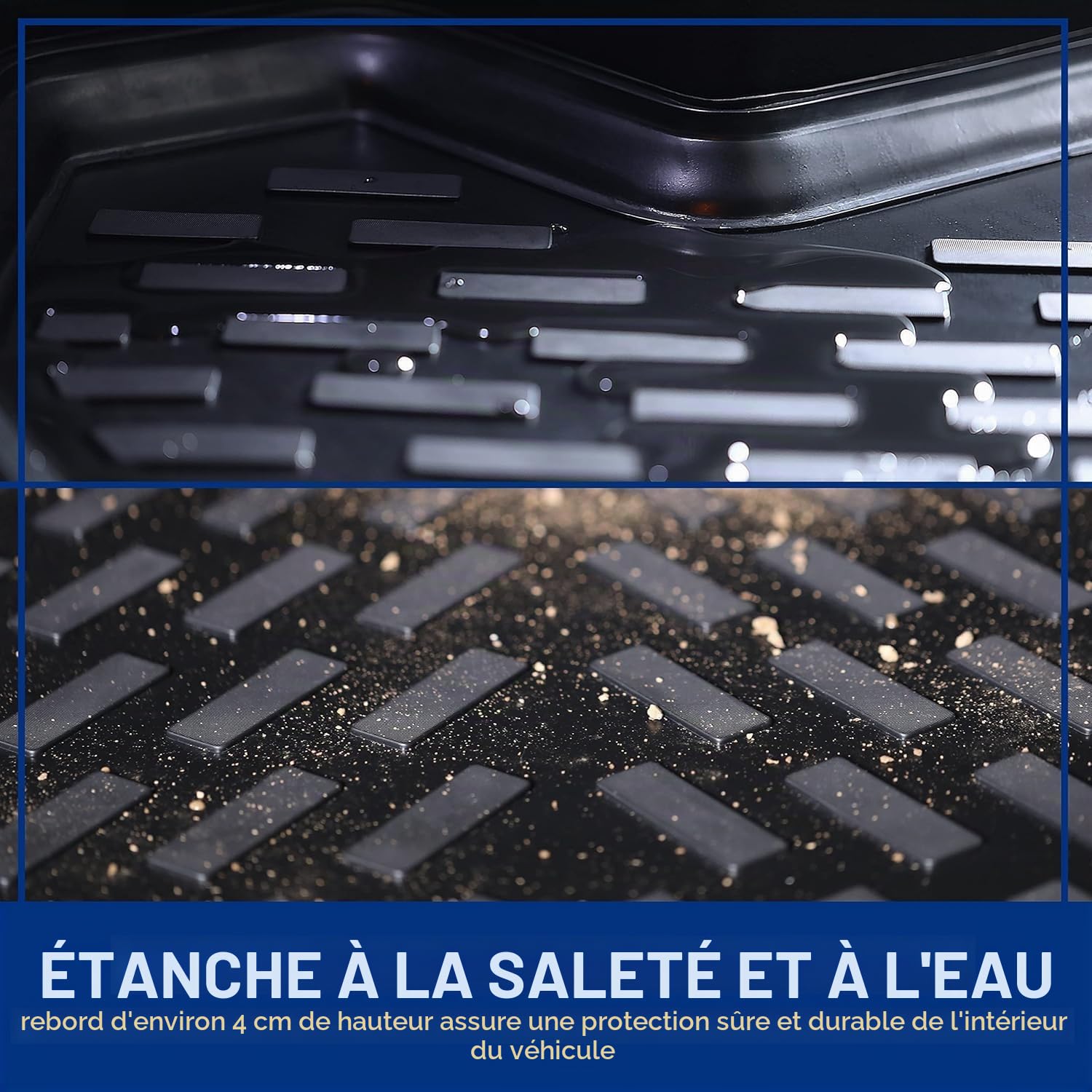 ELMASLINE Lot de Tapis en Caoutchouc 3D et bac de Coffre pour Kia EV2 à partir de 2026 | 5 Places | Plancher de Chargement supérieur | Accessoires Tapis de Sol Tapis de Coffre