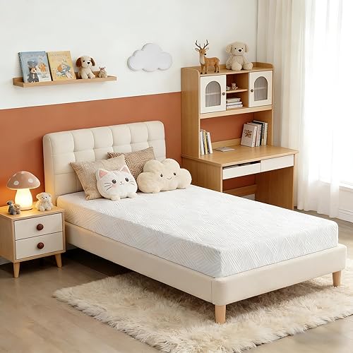 Miniatura 10 de Vipbear Colchón individual de 5 pulgadas, colchón de espuma viscoelástica con gel de enfriamiento, alivia la presión con soporte firme medio,