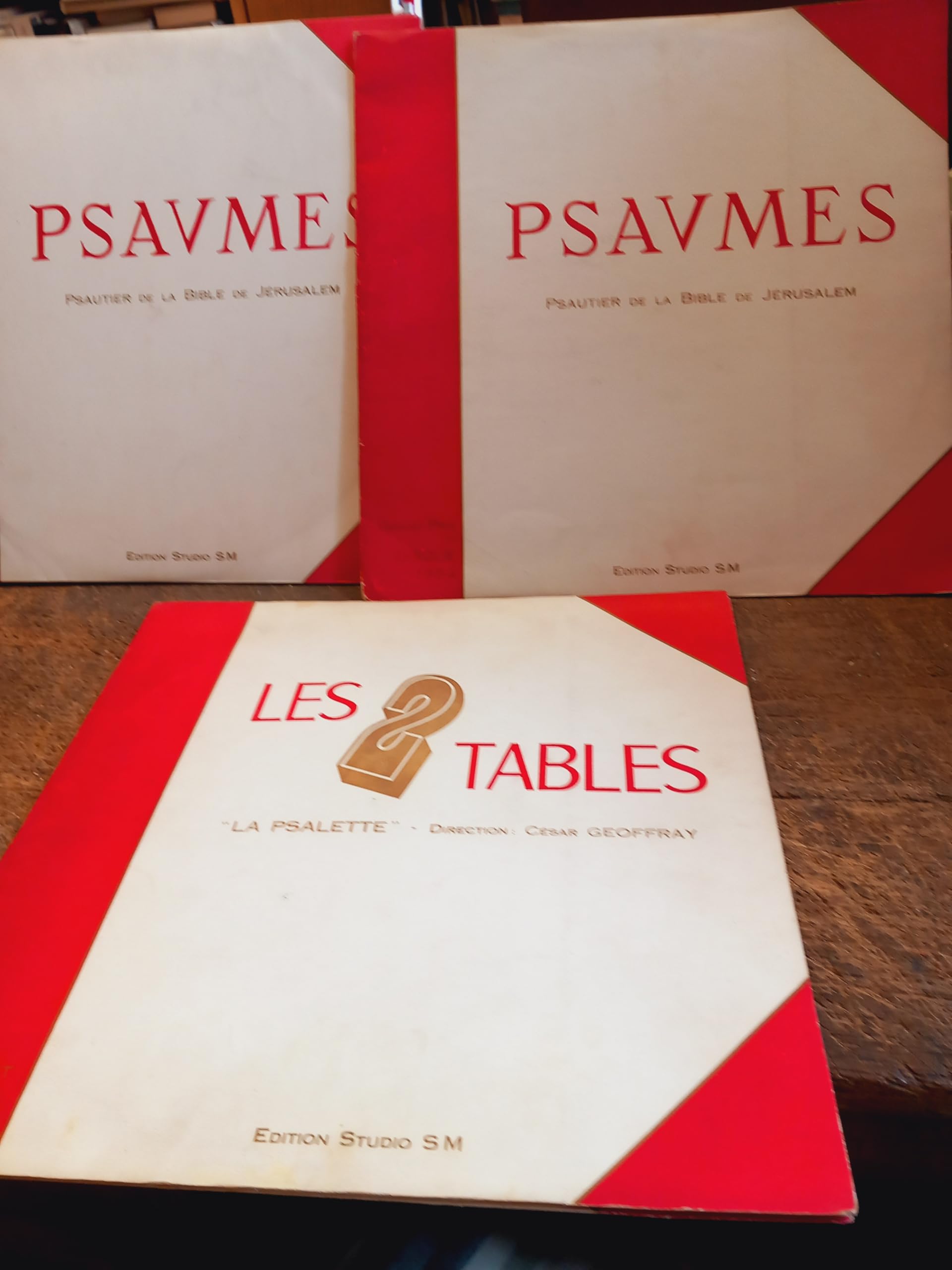 lot de 4 disques s LP : Psaumes Psautier de la Bible de Jérusalem + les 2 tables
