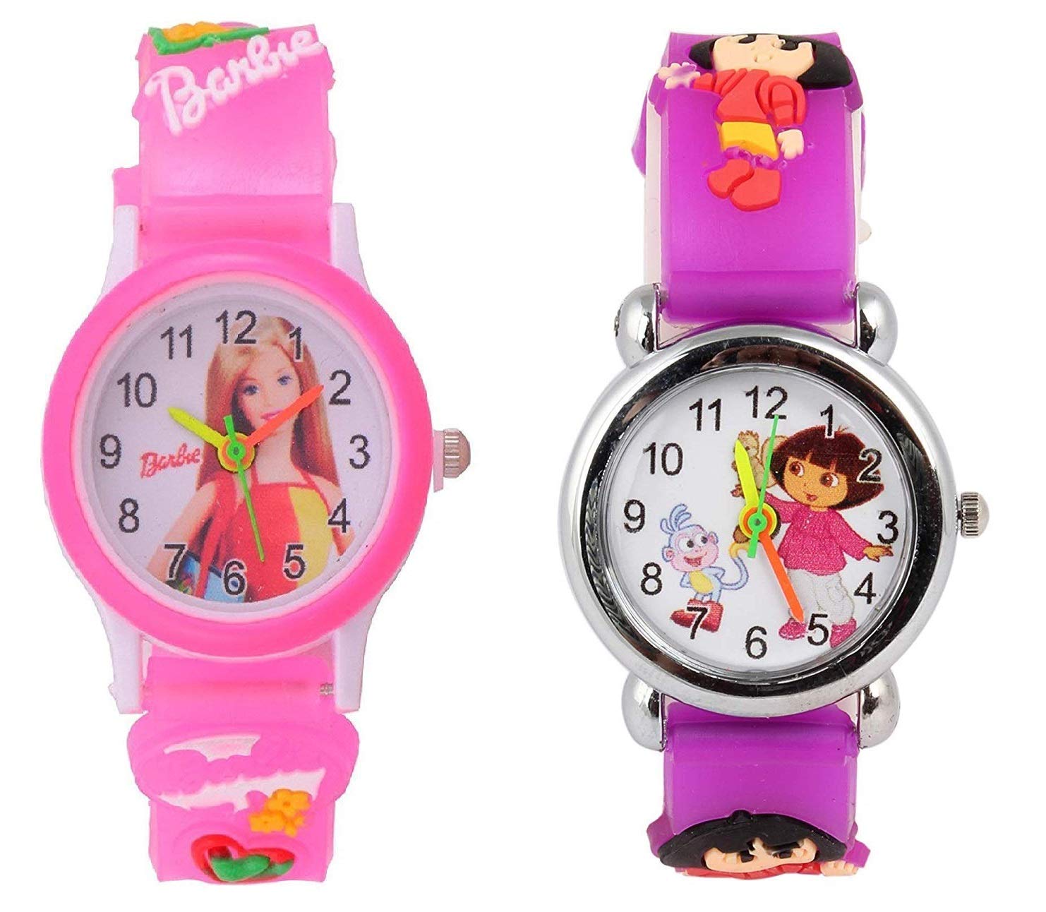 SWADESI STUFF Analogue Multi Color Dial Kids Watch For Boys And Girls - Combo Of 2 Watches - Pink, Rubber (B08W4CBB6Z) Amazon Price History, Amazon Price Tracker