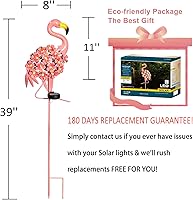 Vista 4 de Homeimpro Luces solares de jardín, flamenco, decoración de patio, regalos para mujeres, decoración al aire libre, luces de estaca, impermeables