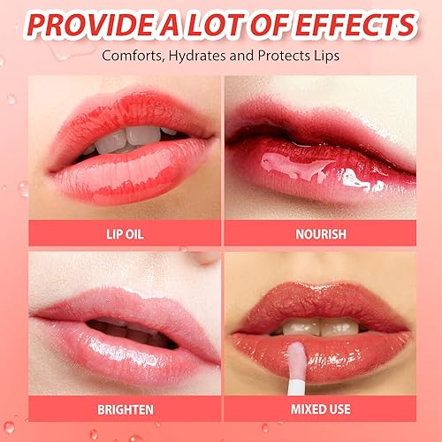 Miniatura 3 de Big Brush Head Hydrating Lip Glow Oil Plumping Lip Tint, bálsamo labial transparente, bálsamo labial tintado, hidratante no pegajoso, textura