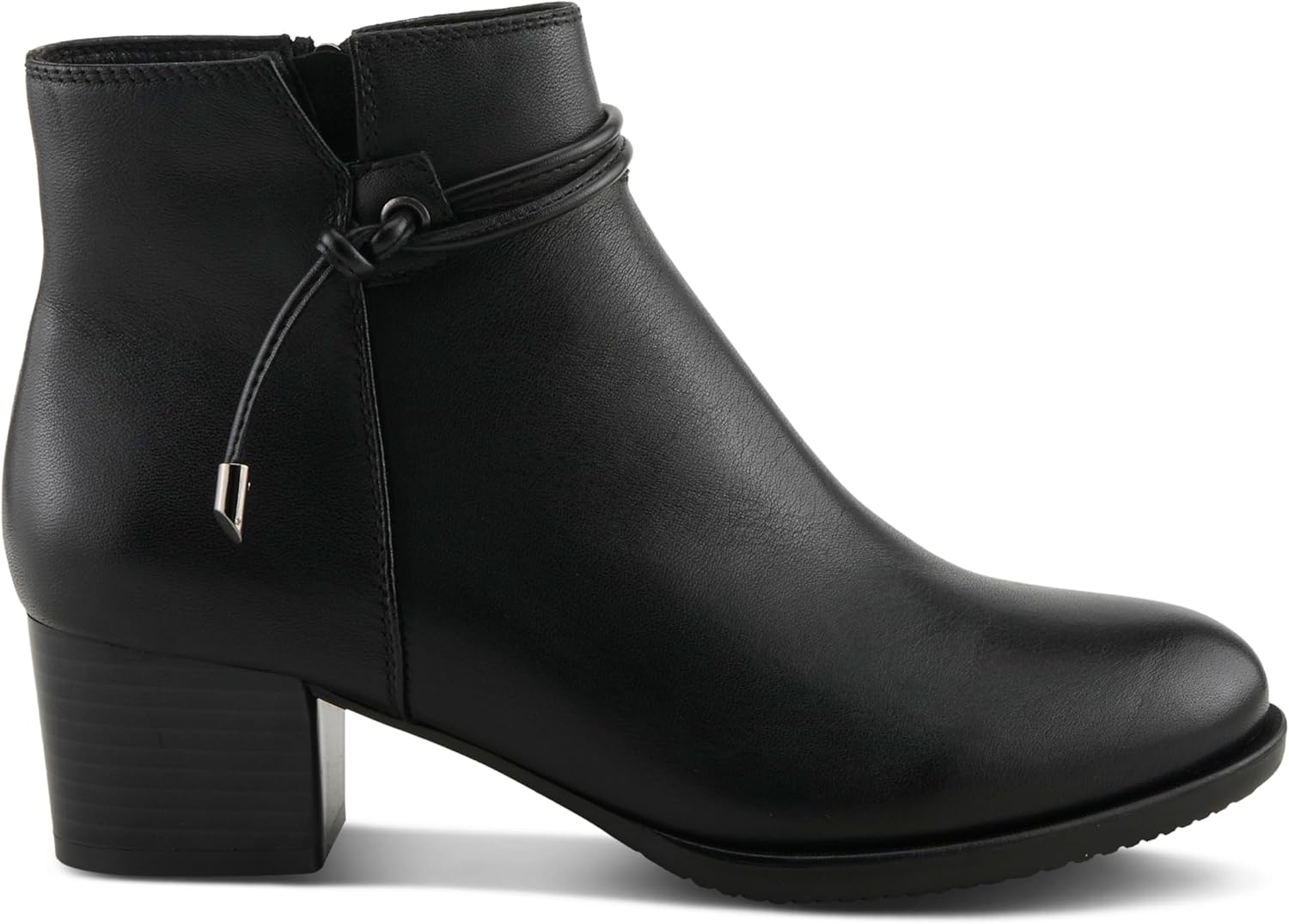 Spring Step Women’s THEREEDER Leather Ankle Booties – Tubular Rope Detail with Tassel & Side Zipper