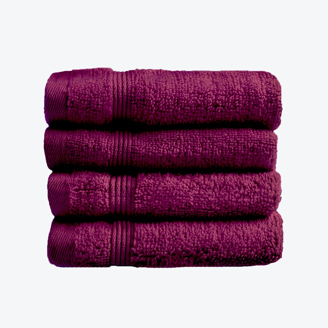 Allure Zero Twist Face Cloths 4 Pack - Beetroot Red - 100% Cotton - 30x30cm