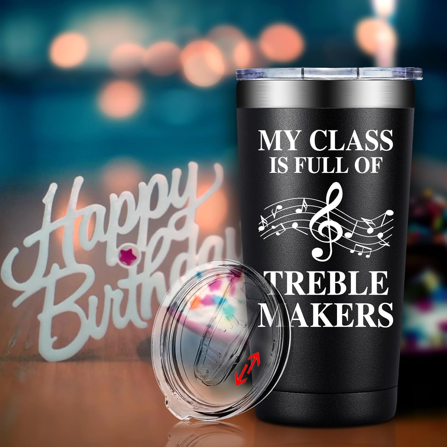 BIRGILT Music Teacher Gifts for Women, Men - Christmas Gifts for Music Teachers - My Class Is Full of Treble Makers - 20oz Tumbler Cup - Image 8
