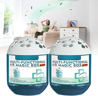 Indoor Air Purification Dust Removal Magic Box, 4.23/12.35 oz Multi-Functional Air MagicBox, Vacuum Magic Box, for Car, Bedroom, New House, Office, Closet, Automatic Dust-Sucking (2PCS, A)