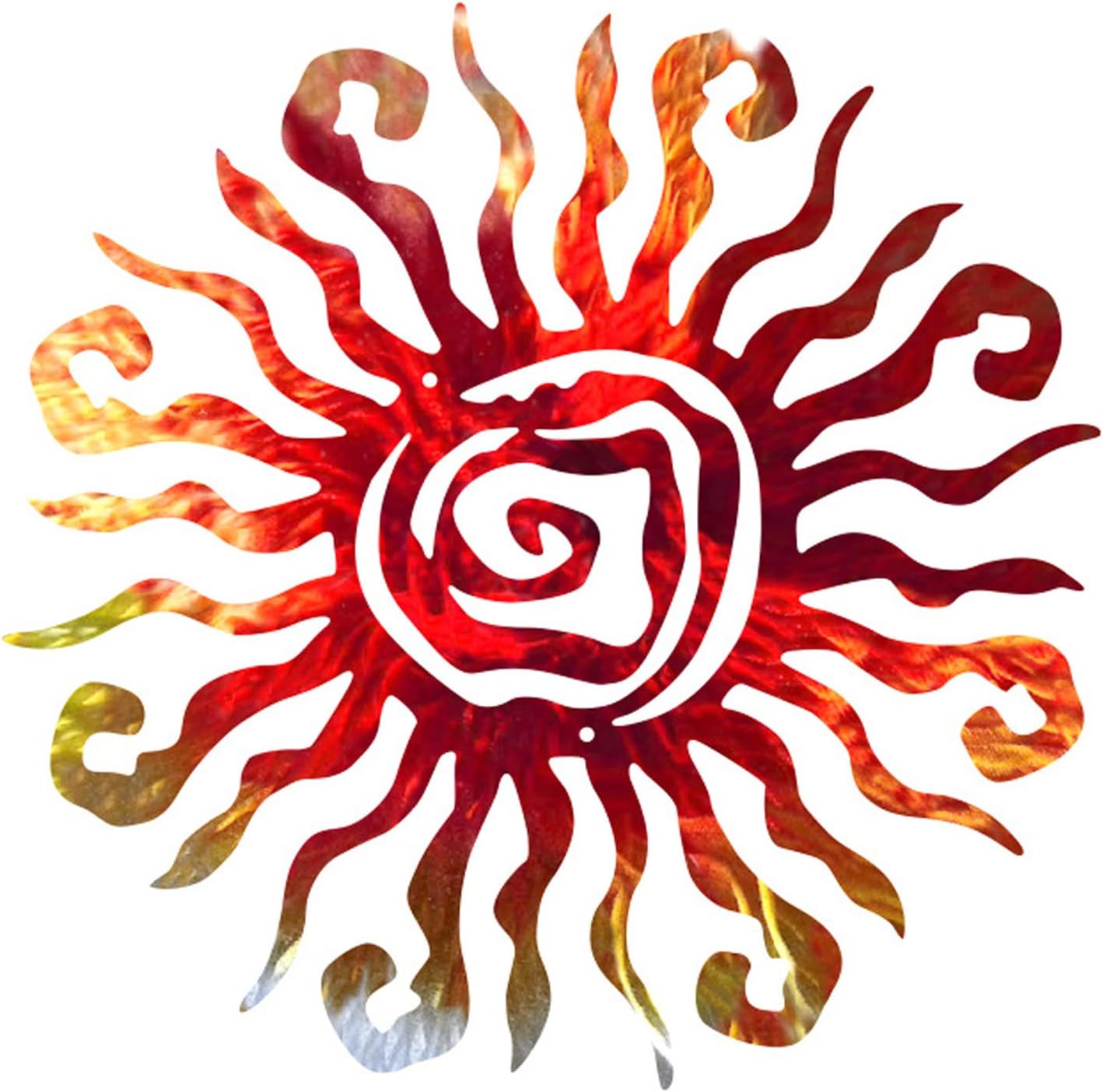 Wacky Sun Metal Wall Art Outdoor Decor,12 Inch 3D Metal Sun