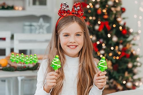 Miniatura 4 de Fruidles Paleta de árbol de Navidad, chupones de bastones de caramelo, sabor a fruta mixta, paletas envueltas individualmente (paquete de 12)