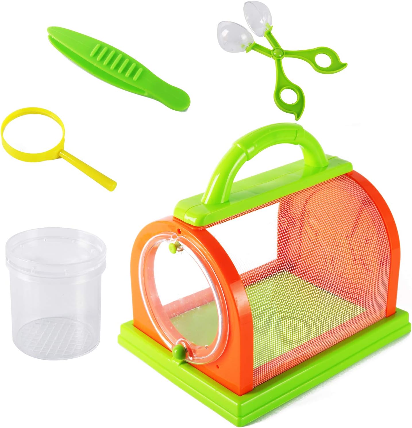 ZIFEIPET Outdoor Explorer Kit for Kids Life Bug Catcher Kit Critter Cage Portable Insert Butterfly Bug House with Tweezers, Magnifying Glass and Observation Jar for Kids