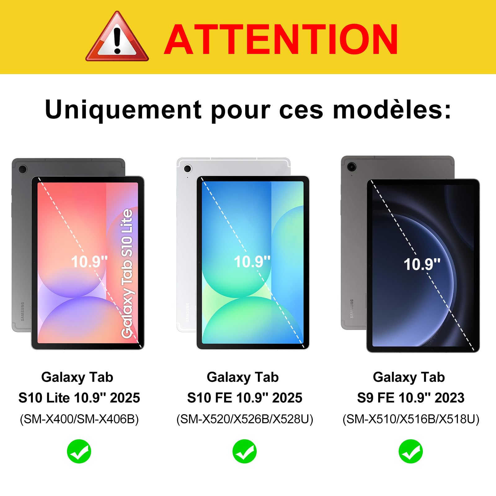 Clavier pour Samsung Galaxy Tab S10 Lite 10.9" 2025/S10 FE/S9 FE 10.9"