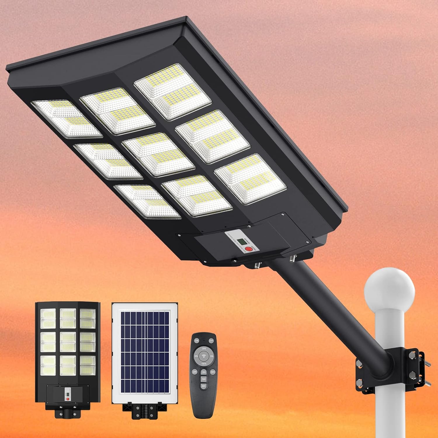 iMaihom 1000W Solar Street Lights Outdoor, 100000LM 9000K LED Street