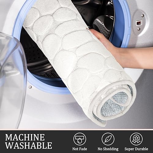 Miniatura 5 de YIHOUSE Juego de 5 tapetes de baño de espuma viscoelástica, antideslizantes, absorbentes de agua, lavables, para fregadero, inodoro y suelo