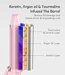 FARERY Travel Size Mini Curling Iron 3/4 Inch, Dual Voltage Travel Curling Iron for Short Hair with 3 Adjustable Temperature, Ceramic Mini Hair Curler Infused with Keratin&Argan Oil, with Storage Bag
