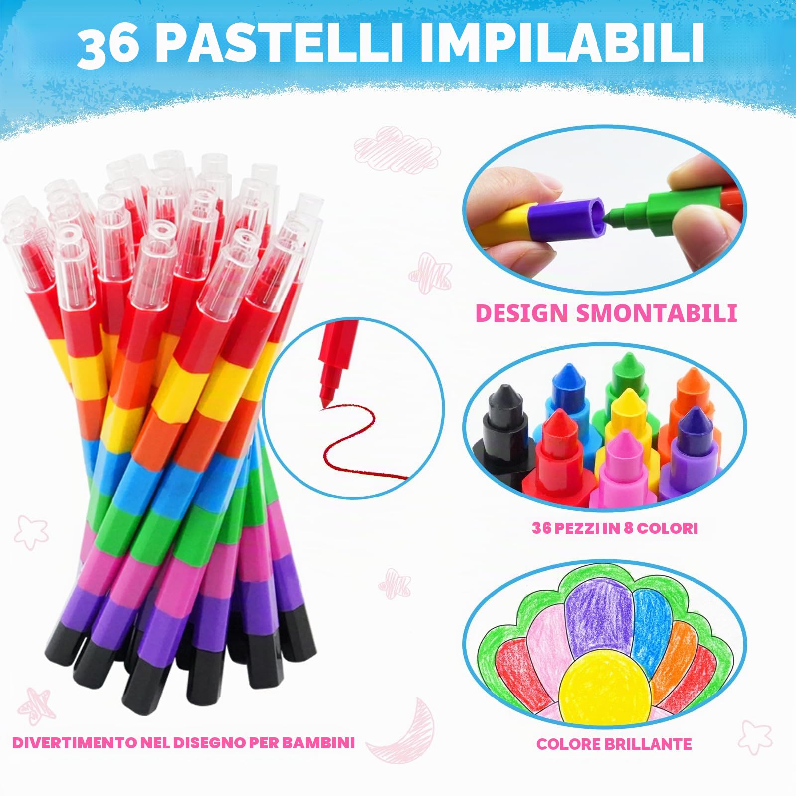 ZMLM Mini Libri da Colorare con Pastelli a Cera regalini fine festa compleanno, gadget compleanno bambini per 4 a 8 Anni Attività Artistich