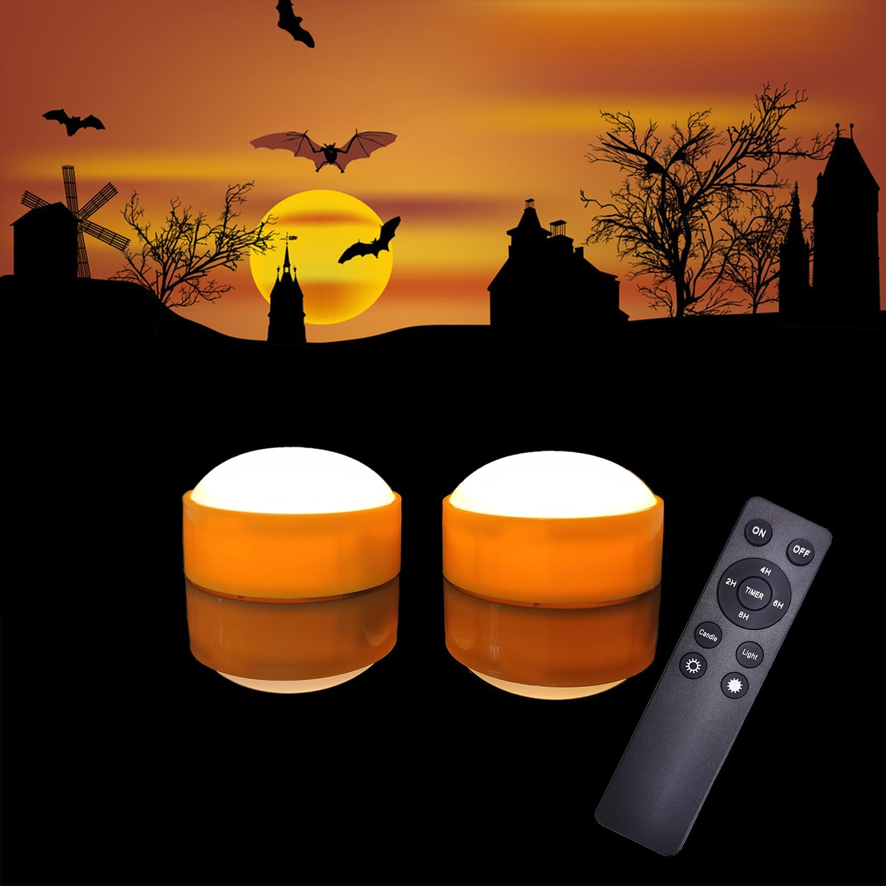 QIDEA LED Pumpkin Lights with Remote and Timer, Battery