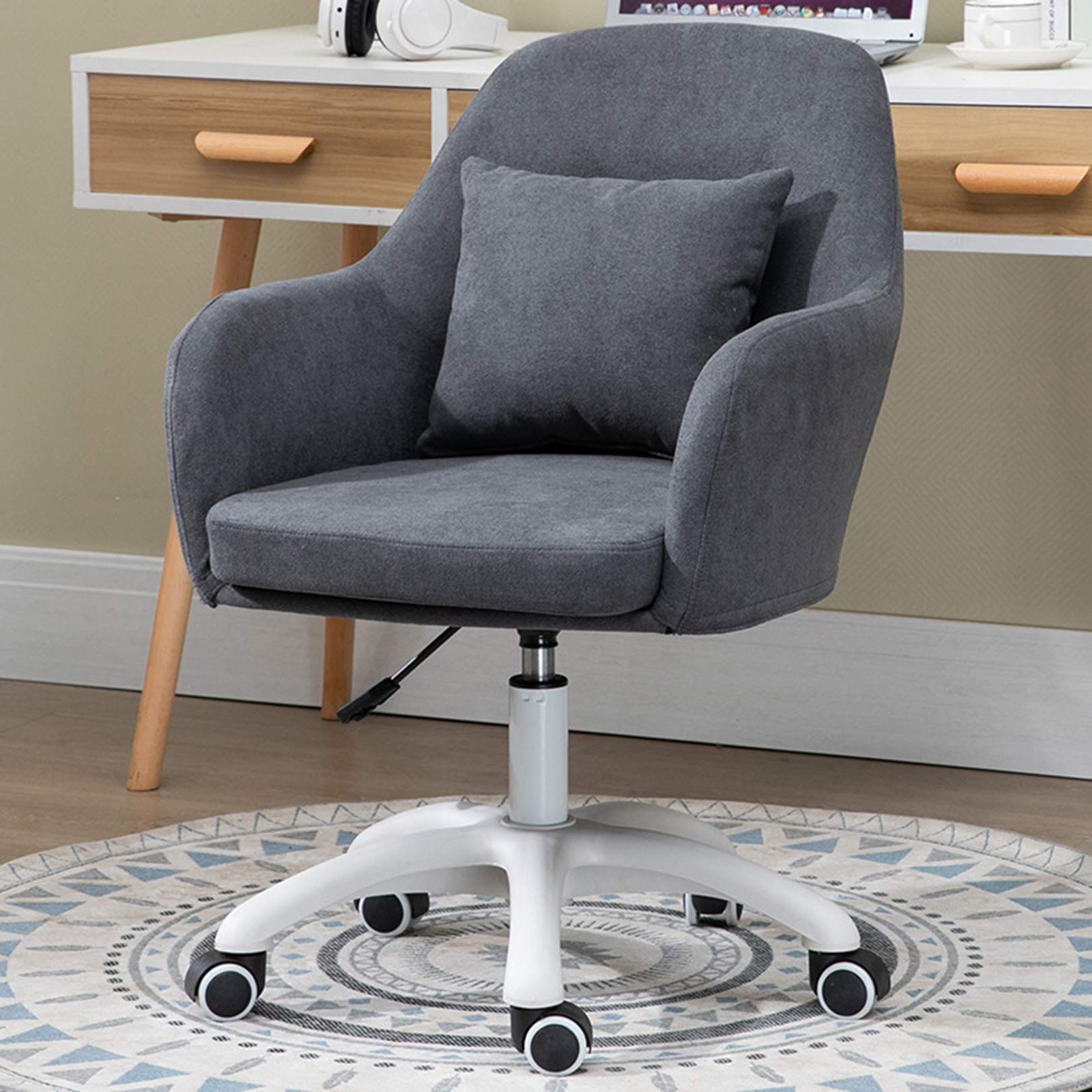 Chaise pivotante de bureau ergonomique et fauteuil de direction réglable gris