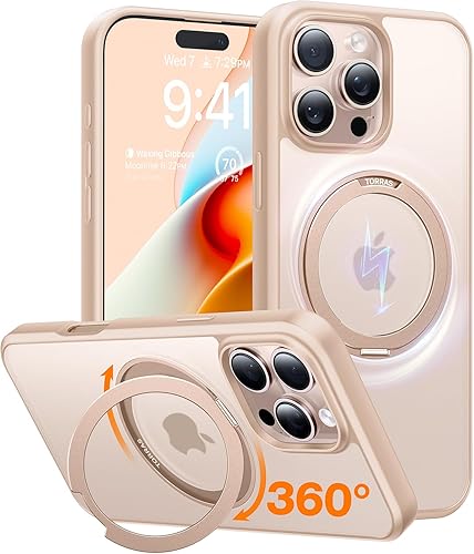 Miniatura 9 de TORRAS Funda magnética giratoria 360 mejorada para iPhone 16 Pro de 6.3 pulgadas, compatible con MagSafe, funda para teléfono 16 Pro, resistente a