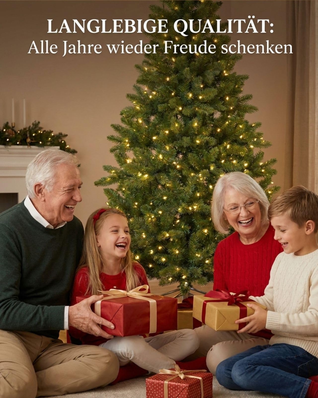 XENOTEC Weihnachtsbaum 85cm - Künstlicher Weihnachtsbaum mit Beleuchtung - Tannenbaum Künstlich/Weihnachtsbaum Künstlich - Christmas Tree/Christbaum