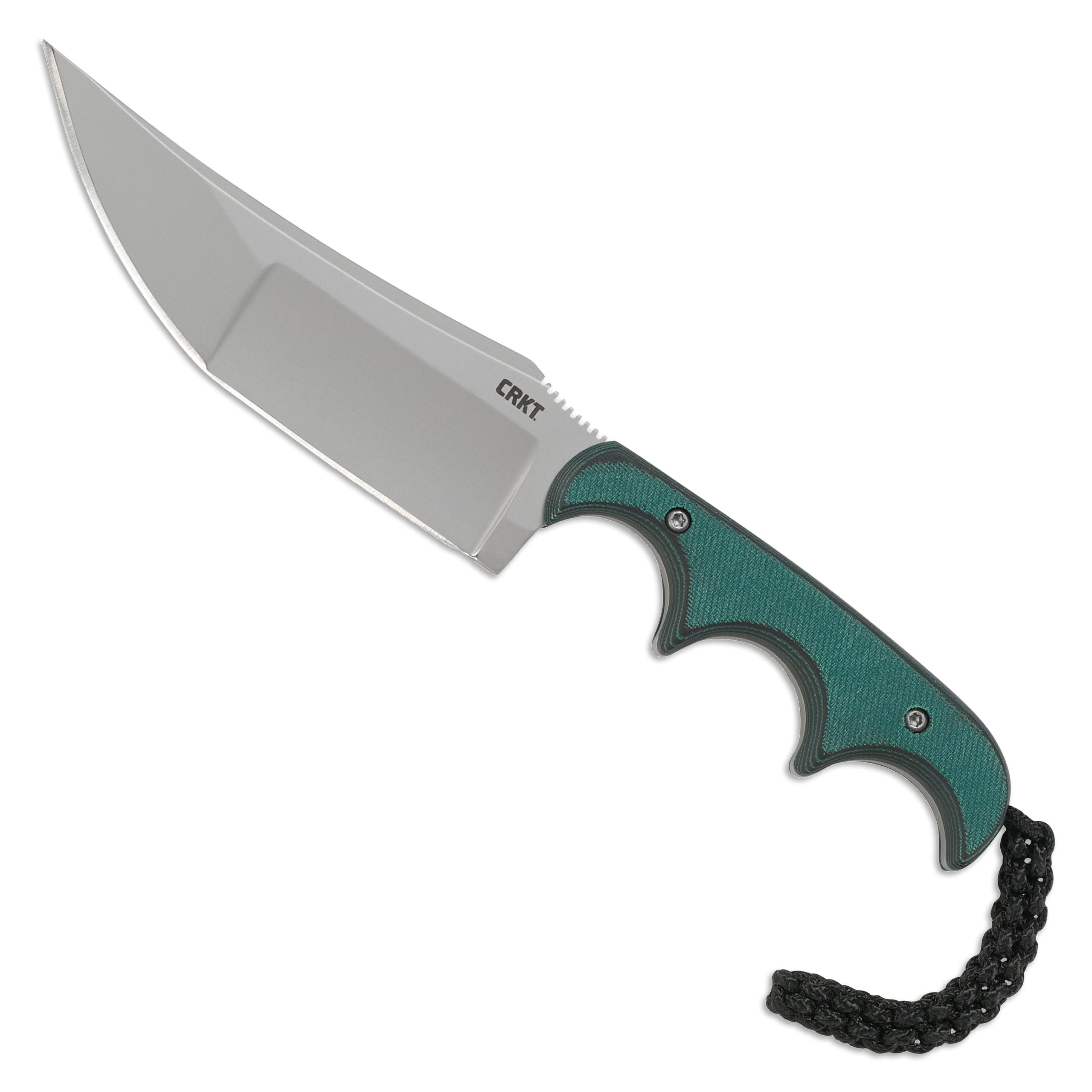 CRKT Minimalist Katana Outdoor Fixed Blade Knife with Sheath, Green, 2394