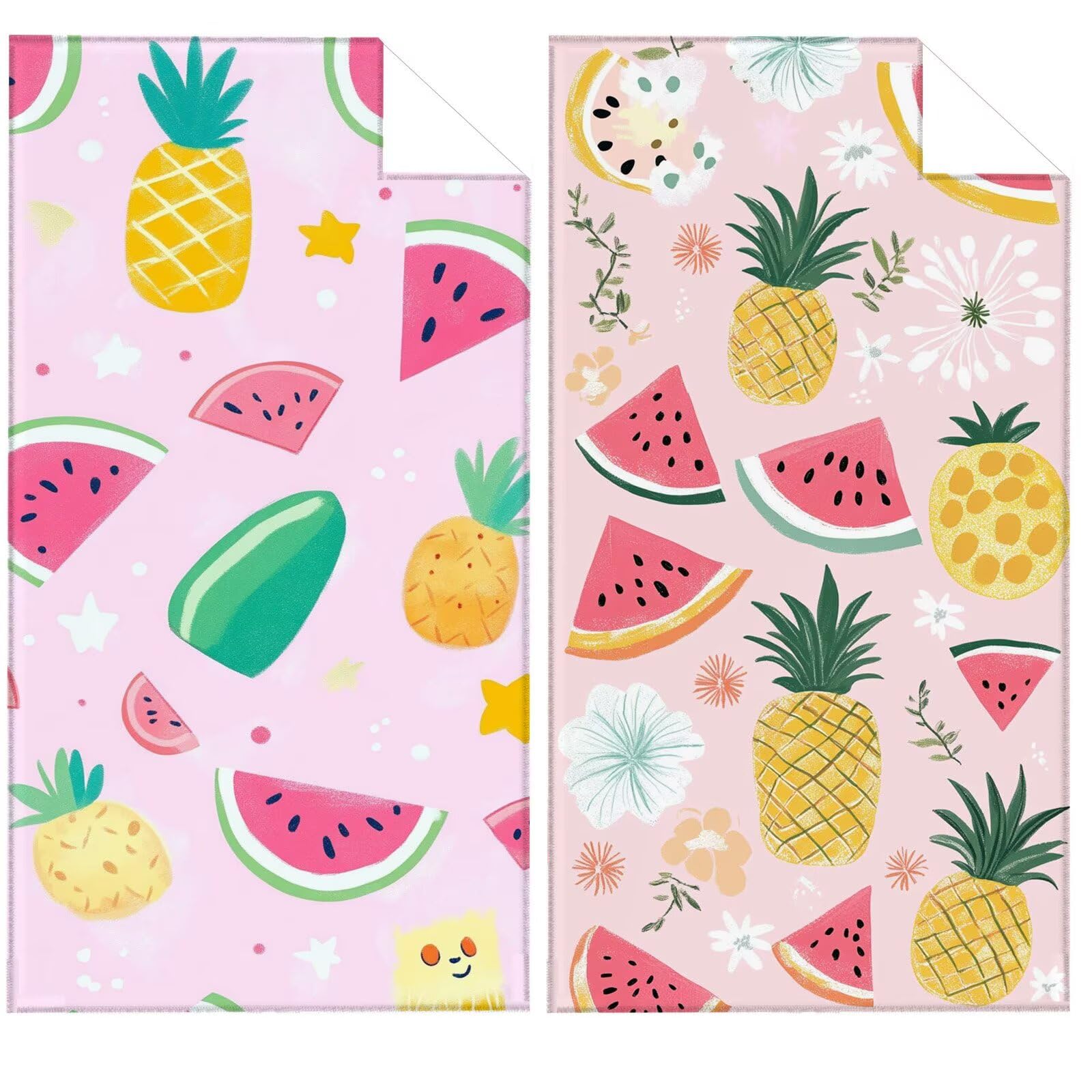 Toalla Microfibra Grande 90x180cm Toalla Playa Sandía Toallas de Playa Secado Rapido, Toallas Bano con Bolsa, Beach Towel Dibujos Animados Antiarena Ligeras para Piscina Yoga Gimnasio Deportes VQ-838