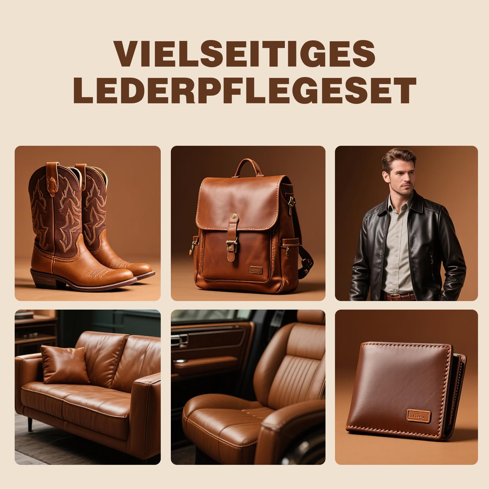 Lederstiefel-Pflegeset – Minköl, Sattelseife für Leder, Applikatoren & Tuch – Lederpflegeset, Stiefel-Lederpflegeset, Lederschuh-Pflegeset für Cowboystiefel, Arbeitssstiefel, Schuhe und Sattelzeug