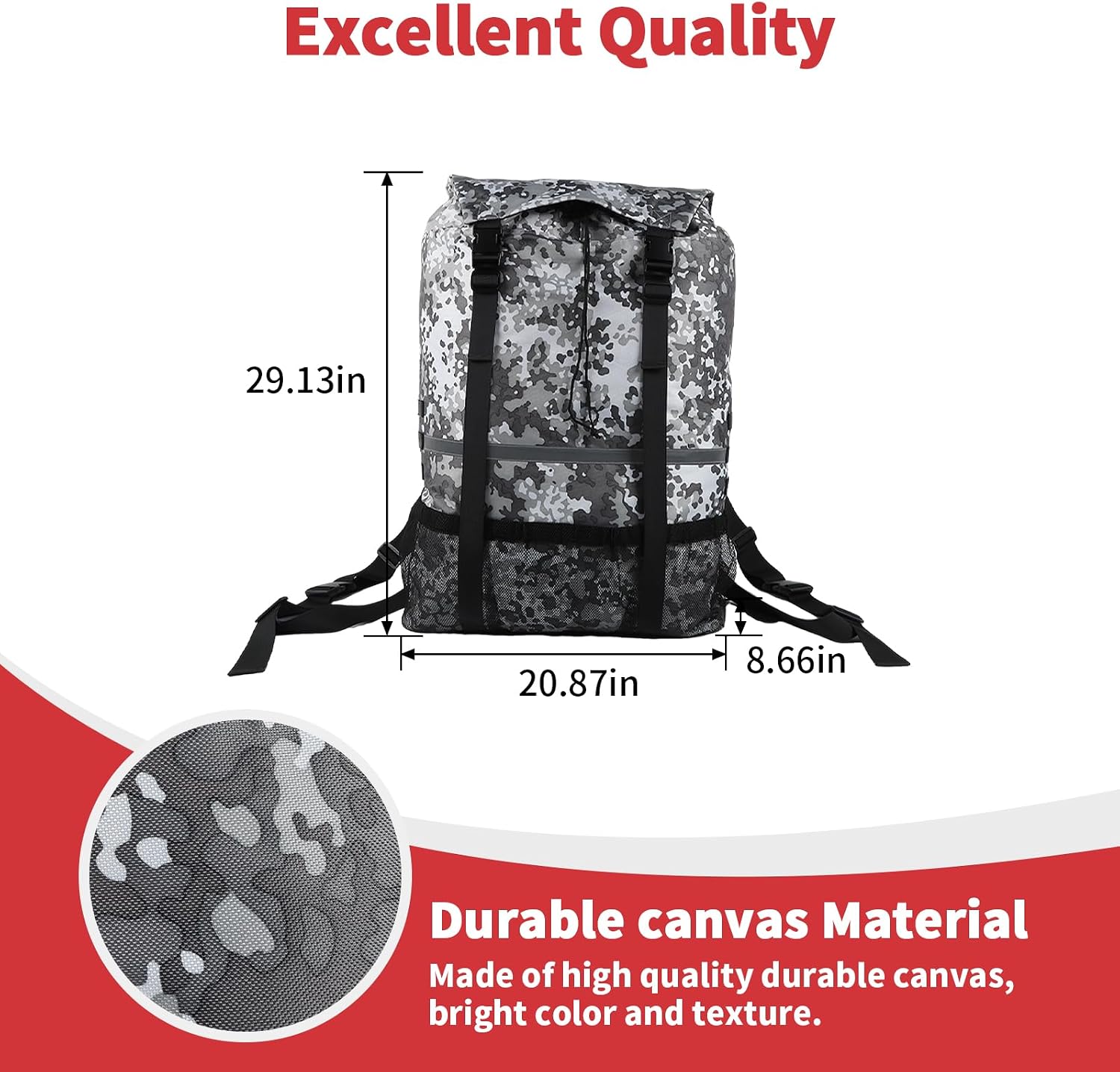 Linskip Off-Road Gray Camo Spare Tire Bag - Trash Collection & Storage with Molle Straps, Exterior Pockets, Large Capacity