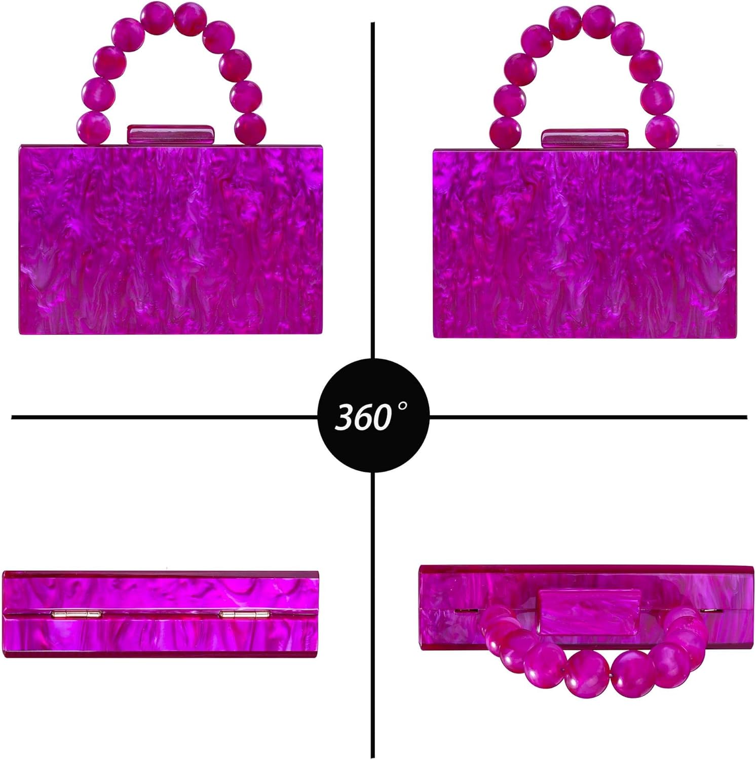 Women Acrylic Clutch Purse Leopard Print Evening Bag Chain Formal Handbag Party Bridal Wedding Clutch Purse for Women - Image 4