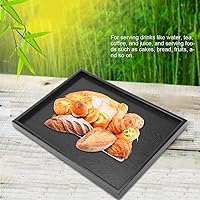 Vista 3 de Fdit Rectángulo Forma Madera Sólida Té Café Snack Comida Comida Bandeja Bandeja Plato Hogar Hotel Restaurante Bandejas (14.2 x 10.6 in)