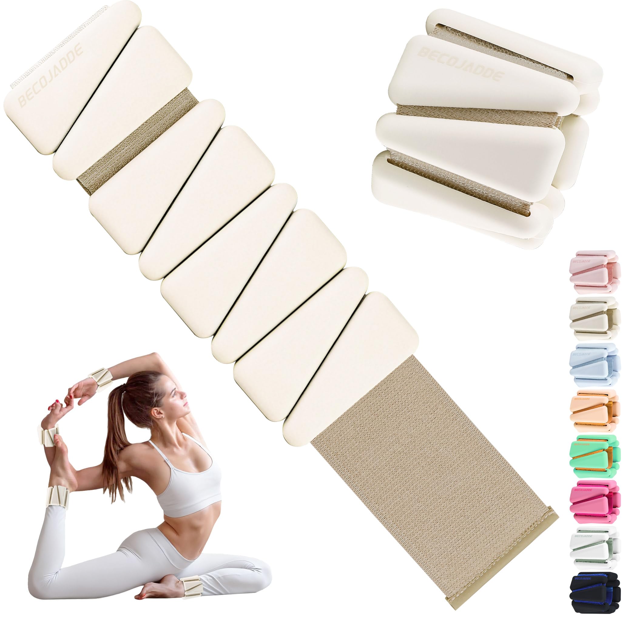 Ankle Weights for Women Adjustable Wrist Weights Set of 2 (1 lb/2 lb Each)