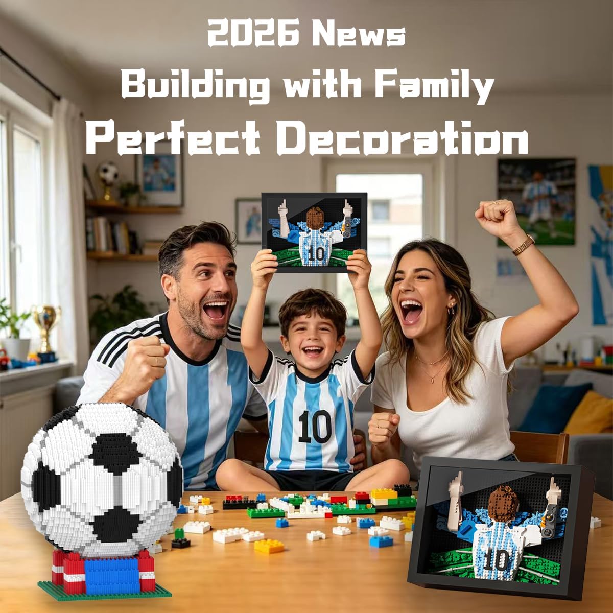 World Soccer Cup 2026 Star Art Micro Building Blocks Sets + Frame and Stand,Collectible Soccer Gift for Fans-Home Office Decor for Boys & Girls, Ages 8+ image 5