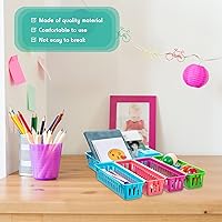 Vista 5 de Patelai 10 cestas de almacenamiento para el aula, organizador de lápices de plástico, regalo de regreso a clases, contenedores de almacenamiento