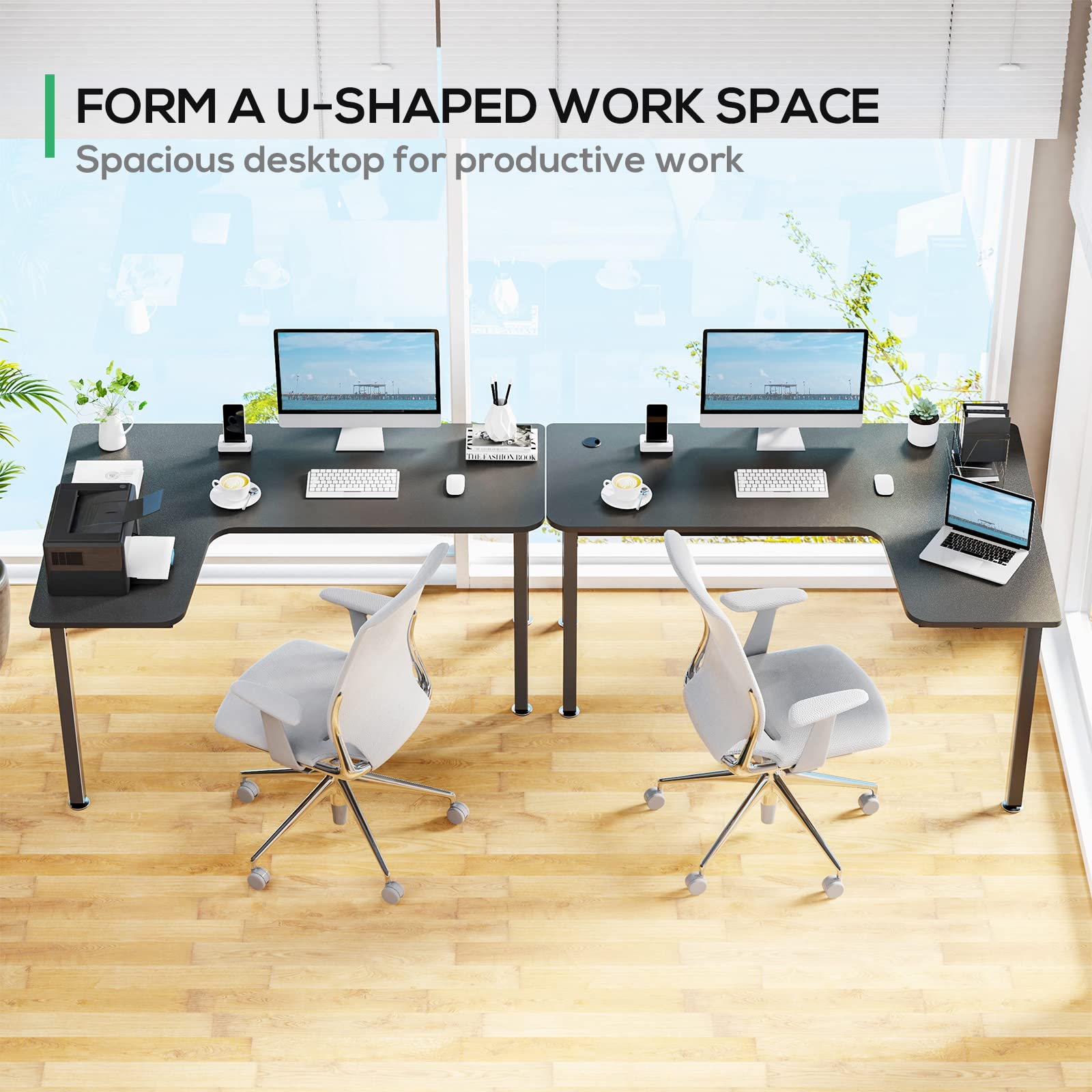 Seven Warrior Gaming Desk 60INCH with Dual Monitor Mount, Carbon Fiber Surface Computer Gamer