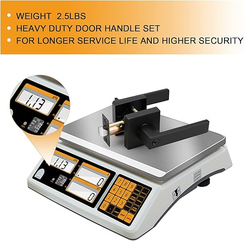 Miniatura 10 de Probrico - Paquete de 4 perillasmanijas para puerta de entrada negras con la misma llave, resistente, estilo contemporáneo, cerradura exterior con