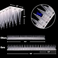 Vista 2 de Paquete de 12 palomas para pájaros para exteriores con 20 bridas para cables, picos disuasorios de pájaros para palomas y otras aves pequeñas, picos