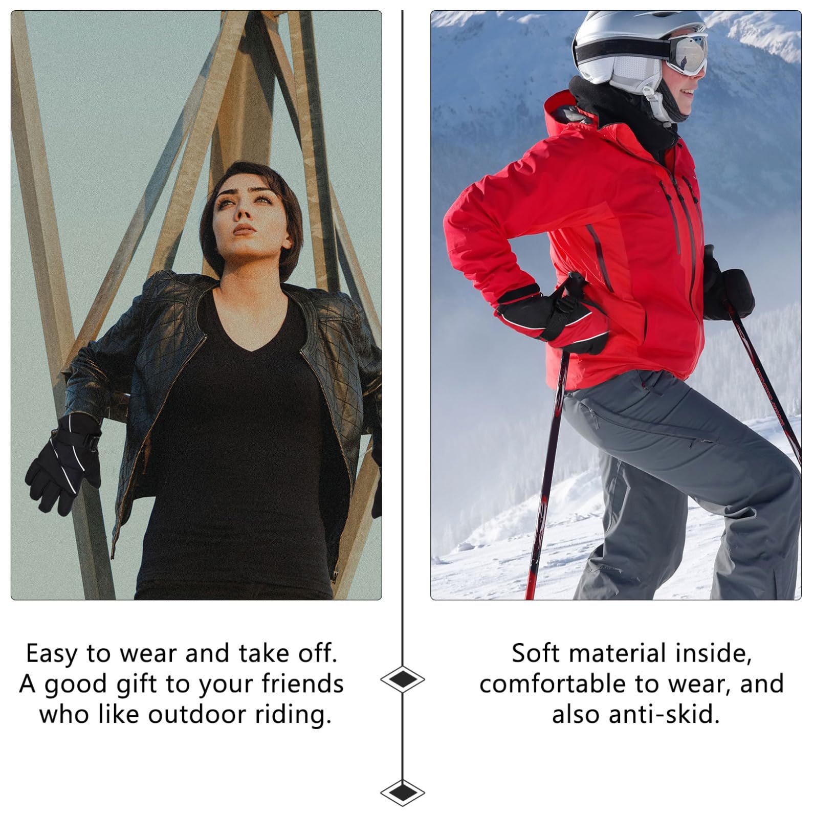 SOIMISS 4paare Unisex Winterhandschuhe wasserdichte Und rutschfeste Skihandschuhe Für Outdoor-aktivitäten Warm Und Strapazierfähig Zum Radfahren Laufen Und Skifahren