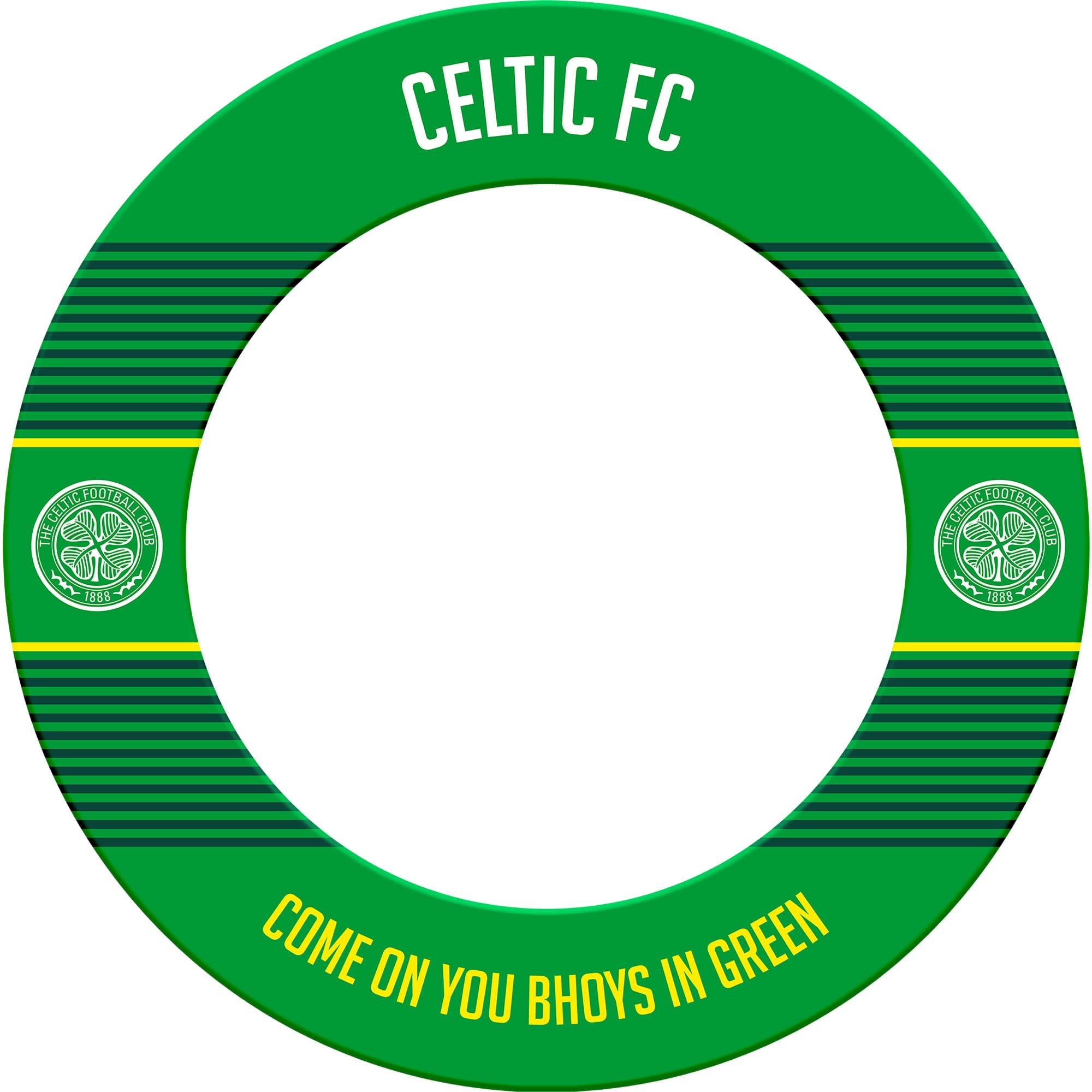 FOCO Offically Licenced Celtic Football Club Bhoys FC Dartboard and Darts Surround, COYB, Green (SU205)