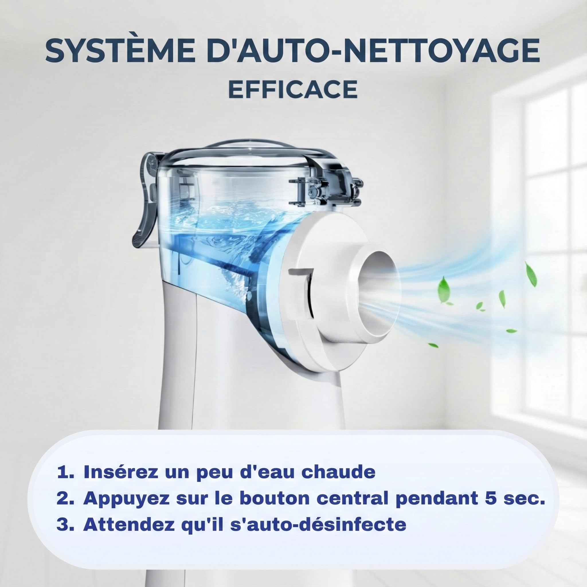 Medicinadellavoro.com - Nebulisateur Portable Silencieux Bebe et Adulte, Inhalateur Rhume Vapeur avec USB-C, Batterie Rechargeable et 2 Masques, Aerosol Medical Adultes Enfants Asthme et Bronchite