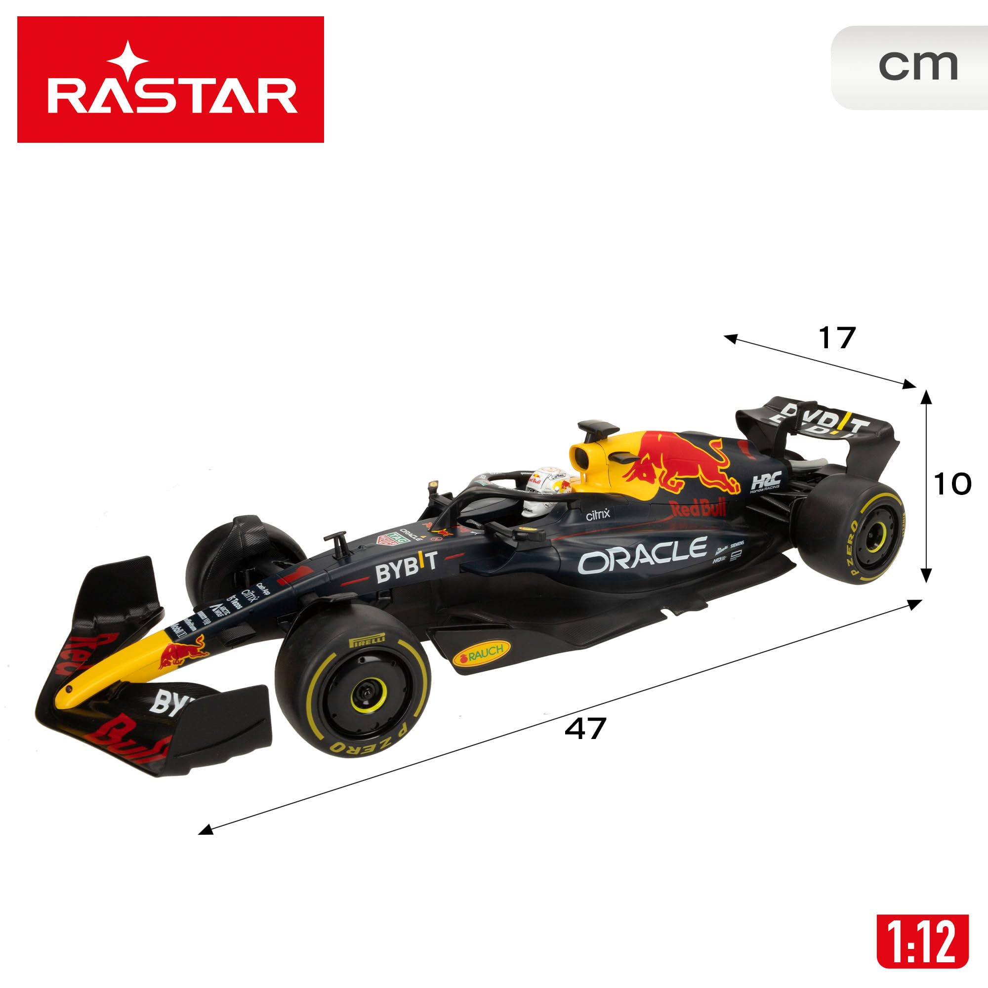 ColorBaby RASTAR Coche teledirigido Fórmula 1 2022 Oracle Red Bull Racing RB18, Licencia Oficial, Escala 1:12, Vehículo radiocontrol, Frecuencia 2.4 GHz, 6 direcciones, Juguetes teledirigidos (41286)