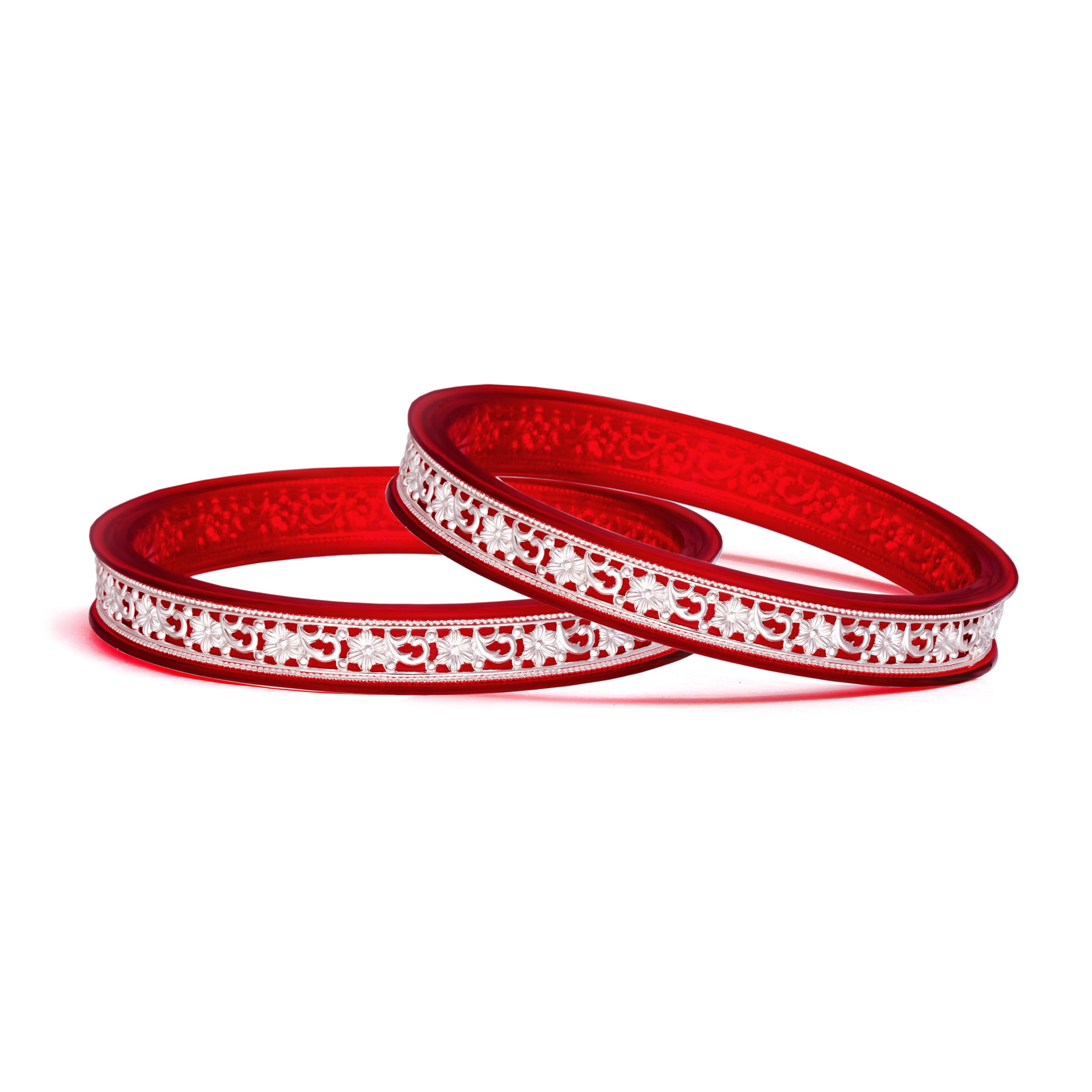99.5% Pure Silver Multicolour Latest Bangles Set of 2 Bangles Gangaur Special-image-5